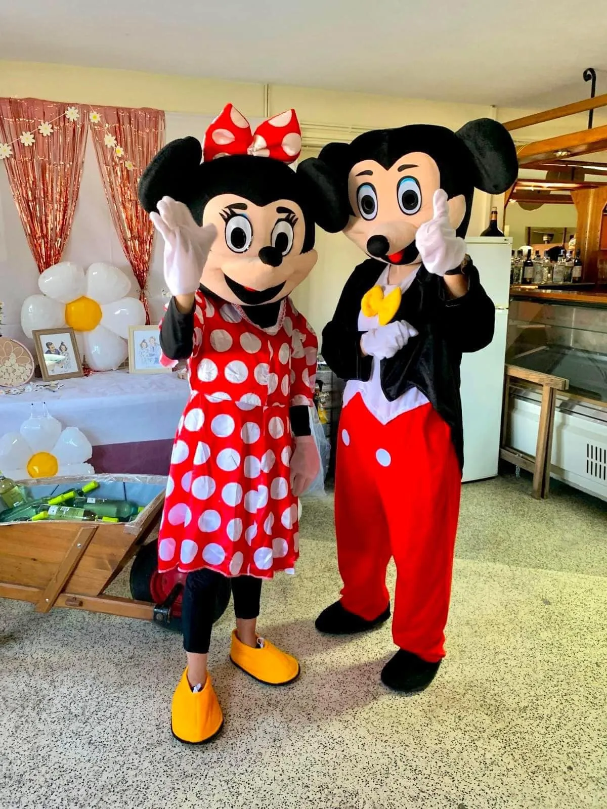 Mascotes da TT Eventos numa festa infantil